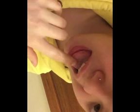 Young Pregnant Female Playing with herself