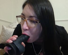 Dildo Deepthroat Blowjob with Red Lipstick Spitting Lizlovejoy.manyvids.com