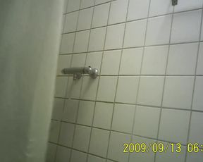 Dutch beauty takes a shower.