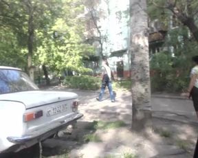 Ukrainka masturbating in public