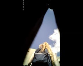 blonde school girl with thong