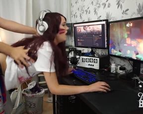 D.Va having a quickie while gaming