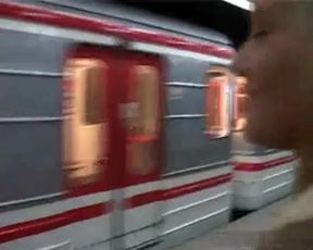 Beautiful Woman On Train