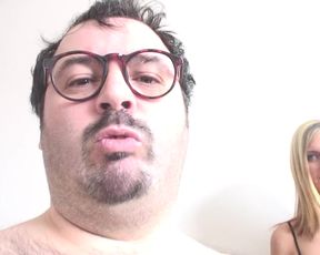 6'00 tall fit blonde bangs bespectacled slob