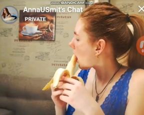 AnnaUSmit - Full naked and blowjob banana pm