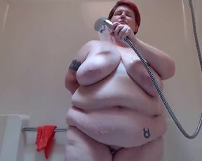 red head bbw in shower