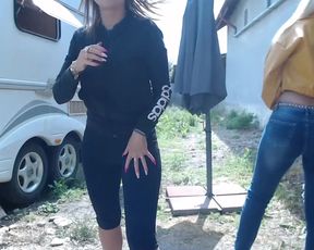 Lettali Outside Motor Home Masturbating w/ Black Toy