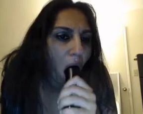 Indian mom blowjob on Cam_