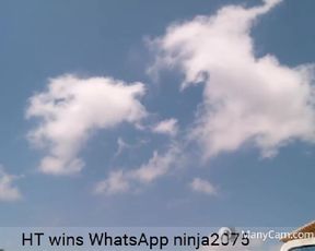 Barb cums in the pool