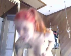 budfairy, dancing, naked, big boobs, pink hair, tats